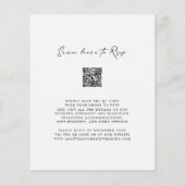 予算QRコードフローラ書道結婚式の招待 (裏面)