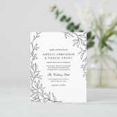 予算QRコードブラック&ホワイト結婚式招待状 (スタンド正面)