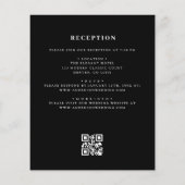 予算QRコードブラック&ホワイト結婚式招待状 (裏面)