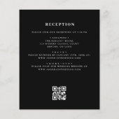 予算QRコードブラック&ホワイト結婚式招待状 チラシ (裏面)