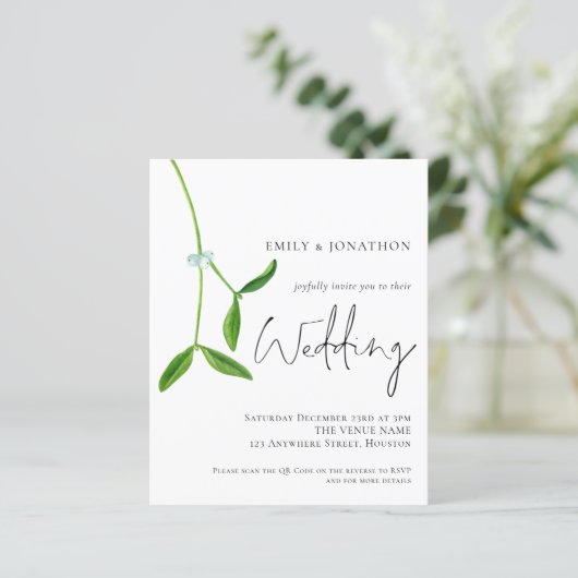 予算QRコードミスタントクリスマスウェディング招待 (スタンド正面)