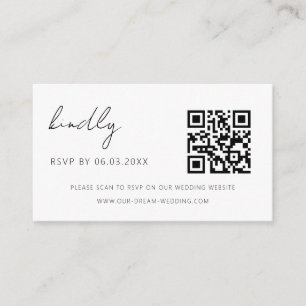 予算QRコードミニマリストRSVPの結婚ウェブサイト エンクロージャーカード
