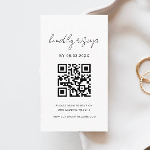 予算QRコードミニマリストRSVPの結婚ウェブサイト エンクロージャーカード