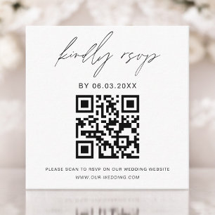 予算QRコードミニマリストRSVPの結婚ウェブサイト エンクロージャーカード