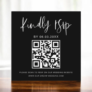 予算QRコードミニマリストRSVPの結婚ウェブサイト エンクロージャーカード