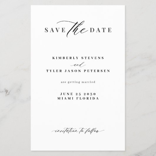 予算QRコードミニマル結婚式の日付を保存 チラシ (正面)