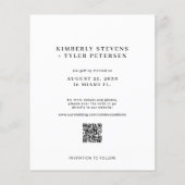 予算QRコードモダン写真結婚式の日付を保存 チラシ (裏面)