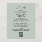 予算QRコードユーカリプトゥスセージ結婚式の招待 (裏面)