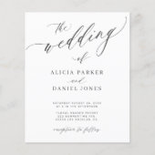 予算QRコード写真エレガントな結婚式招待状 チラシ (正面)