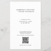 予算QRコード写真モダン結婚式の日付を保存 チラシ (裏面)