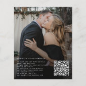 予算QRコード写真モダン結婚式招待状 (裏面)