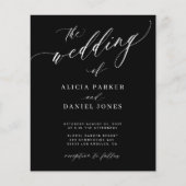 予算QRコード写真モダン結婚式招待状 (正面)