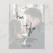 予算QRコード写真結婚式招待状 (正面)