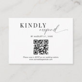 予算QRコード区分白黒スクリプ結婚ト エンクロージャーカード (正面)