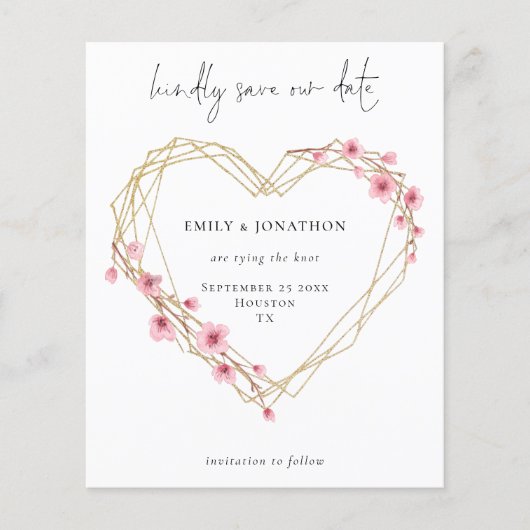 予算QRコード桜さくらんぼブロッサム日付の保存 (正面)