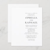 予算QRコード白黒ボヘミアンウェディング招待 (正面/裏面)