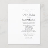 予算QRコード白黒ボヘミアンウェディング招待 (正面)