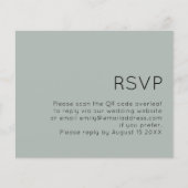 予算QRコード結婚のSilvery Sage Green RSVP (正面)
