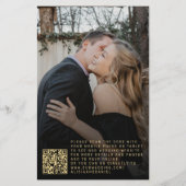 予算QRコード金ゴールドの黒い写真結婚すべて チラシ (裏面)