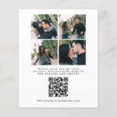 予算QRコード4写真モダン結婚式招待状 (裏面)