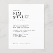 予算QRコード4写真モダン結婚式招待状 (正面)