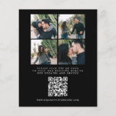予算QRコード4写真モダン結婚式招待状 チラシ (裏面)