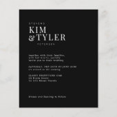 予算QRコード4写真モダン結婚式招待状 チラシ (正面)