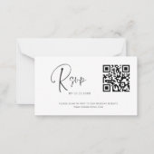 予算QRコードRSVPの結婚Webサイト写真 ノートカード (正面)
