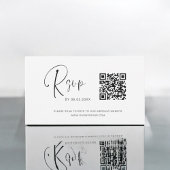 予算QRコードRSVPの結婚Webサイト ノートカード
