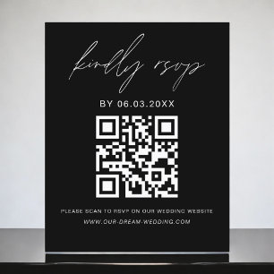 予算QRコードRSVPミニマリスト結婚のウェブサイト