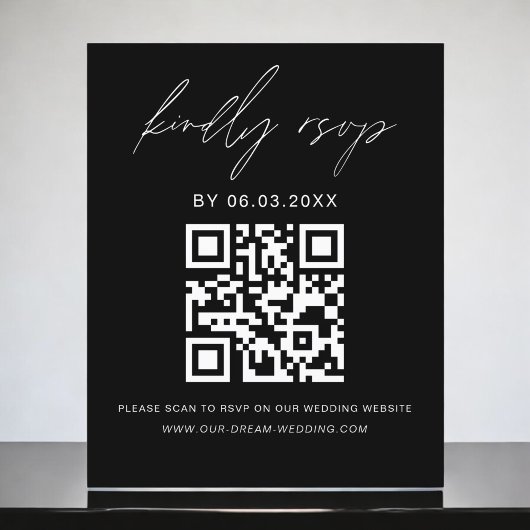 予算QRコードRSVPミニマリスト結婚のウェブサイト