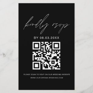 予算QRコードRSVPミニマリスト結婚のウェブサイト