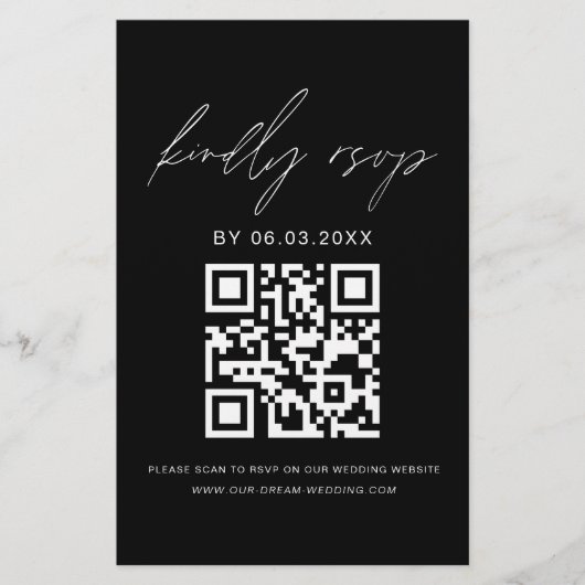 予算QRコードRSVPミニマリスト結婚のウェブサイト (正面)