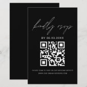 予算QRコードRSVPミニマリスト結婚のウェブサイト (正面/裏面)