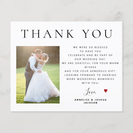 予算QRコーモダンドの結婚写真の感謝していあなた (正面)