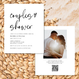 予算QRコーモダンドカップルのシャワー チラシ