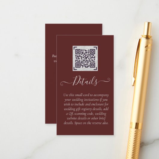 予算QRスキャンコードイベント詳細エンクロージャ エンクロージャーカード (正面/裏面インサイチュ)