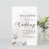 予算QRホワイトウォーター色の花模様結婚式の招待 (スタンド正面)