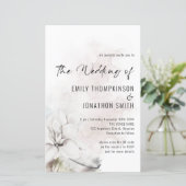 予算QRホワイトフローラ水彩結婚式の招待 (スタンド正面)