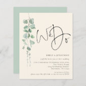 予算QRユーカリアイボリーセージ私たちは結婚行う (正面/裏面)