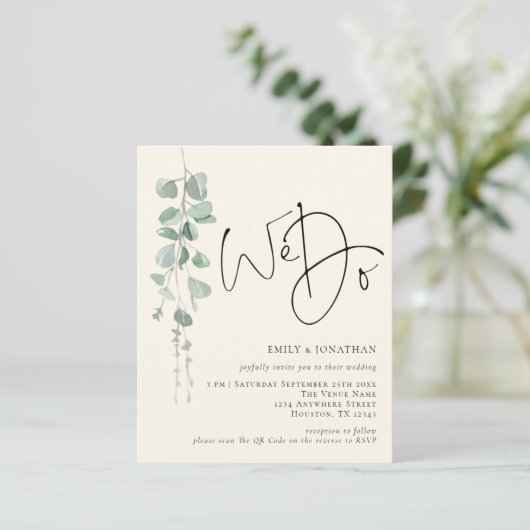 予算QRユーカリアイボリーセージ私たちは結婚行う (スタンド正面)