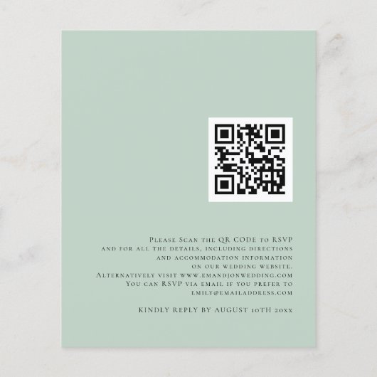 予算QRユーカリアイボリーセージ私たちは結婚行う (裏面)