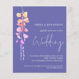 予算QRユーカリプトゥスペリウィンクル結婚式の招待