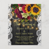 予算QR素朴なフローラ木材結婚式招待状 (正面)