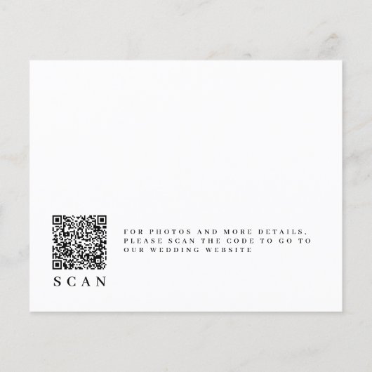 予算QR CODEスクリプト結婚式の日付を保存 (裏面)