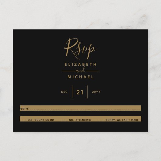 予算RSVP ポストカード (正面)