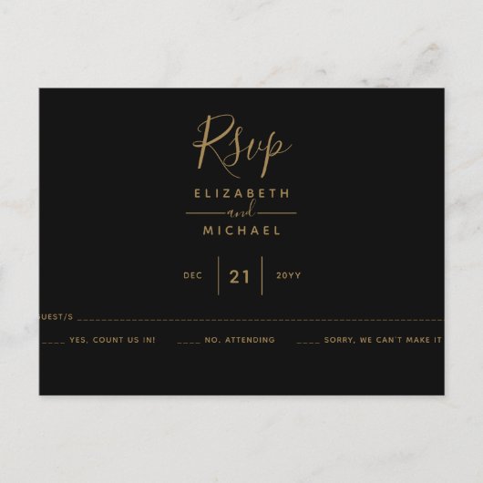 予算RSVP ポストカード (正面)