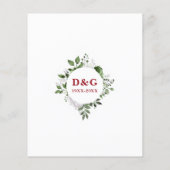 予算Ruby 40th結婚周年記念フローラ招待状 (裏面)