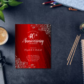 予算Ruby Red Swirl 40th Anniversary招待状