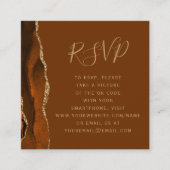 予算Rust金ゴールドAgate Brown結婚のQRコードRSVP エンクロージャーカード (正面)